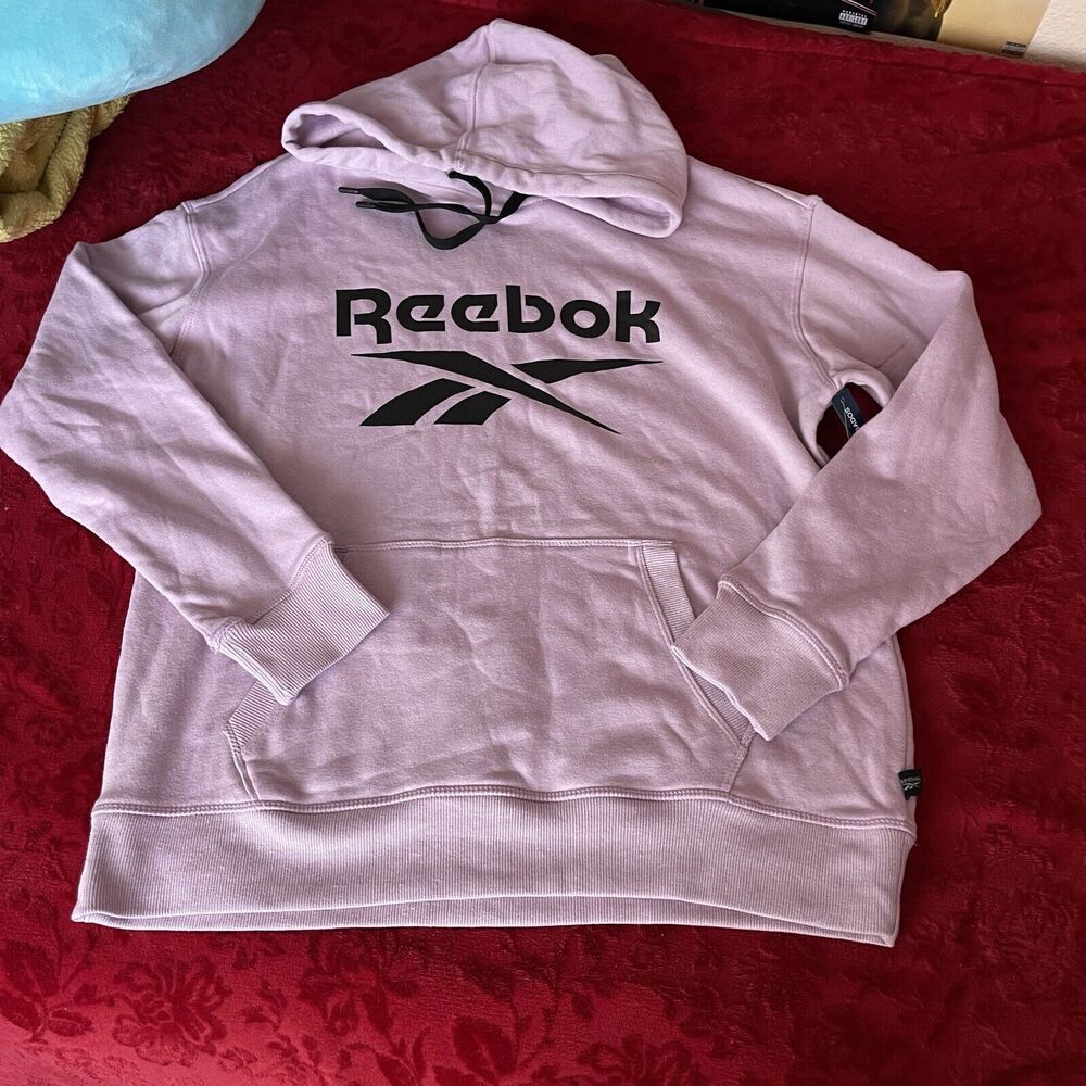 NWT Reebok Women's Pullover Primary Logo Hoodie Sweatshirt Medium Relax Fit
